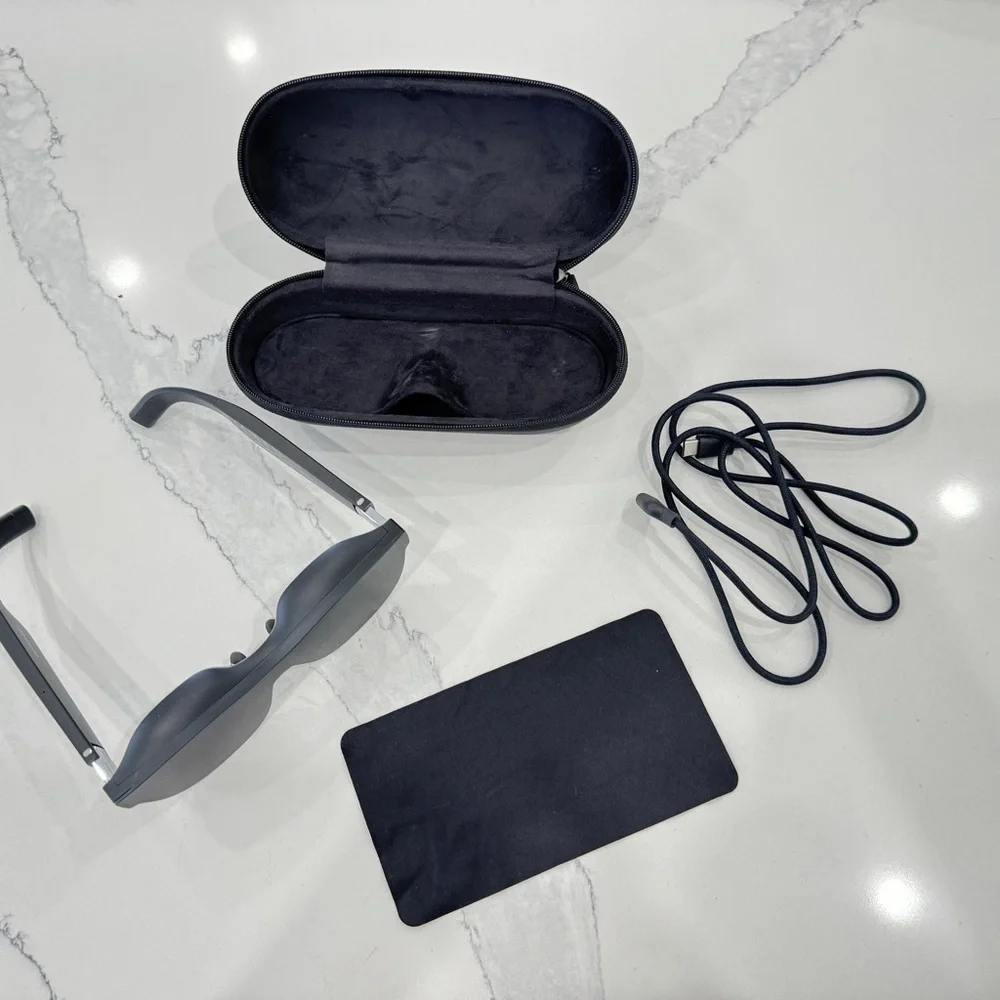 Sleek Black VR Glasses with Protective Case